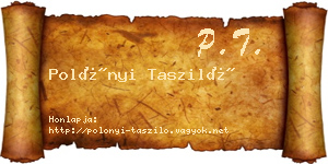 Polónyi Tasziló névjegykártya